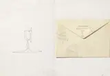 Joseph Beuys, Untitled (Wärmefluss...), Pencil and envelope collaged on cardboard folded in the middle