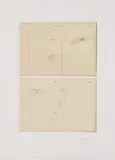 Akkumulatoren Doppelblatt by Joseph Beuys, 2 works: each pencil on twice perforated cardboard with stitching holes along the left margin each, sold Jun 2010