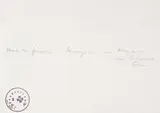 Zünde ein Feuer an by Joseph Beuys, Pencil and stamp "Hauptstrom" on paper, sold Jun 2010