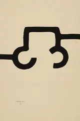 Untitled by Eduardo Chillida, Original silkscreen on brownish cardboard, sold Jun 2010