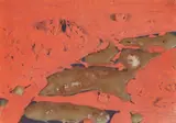 Dieter Roth, Untitled, Mixed media and glue on coloured postcard