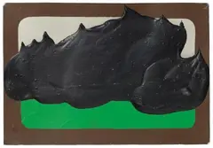 Untitled by Dieter Roth, Acrylic on black and white picture postcard, sold Jun 2010