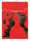 Dieter Roth, Untitled, Acrylic on black and white picture postcard