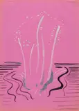 Sigmar Polke, Untitled, Gouache, opaque white and pencil on pink paper