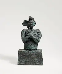 Walter Dahn, Ein Ohr Afrika (One Ear Africa), Bronze plastic with black green patina approx