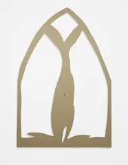Felix Droese, Zoute Haring, Silhouette made of cardboard collaged with dutch coin