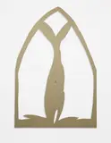 Felix Droese, Zoute Haring, Silhouette made of cardboard collaged with dutch coin