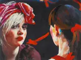 Xenia Hausner, You & I, Colour lithograph overworked with acrylic on cardboard