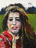 Elke Krystufek, Untitled (Angry atomic elke), Acrylic and dispersion on canvas