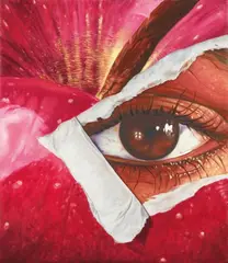 Rot (Red) by Fritz Köthe, Oil and tempera on canvas, sold Jun 2010