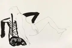 Mimmo Paladino, Untitled, Ink on structured paper