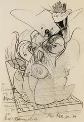 Untitled by Dieter Roth, Pencil on chamois paper, sold Jun 2010