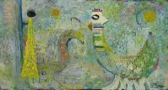 Ein Traum (a dream) by Bernard Schultze, Oil partially carved, on fibreboard, sold Jun 2010