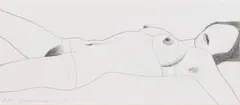 Open ended nude by Tom Wesselmann, Pencil on sturdy drawing cardboard, sold Jun 2010
