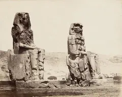 Wilhelm Hammerschmidt, COLOSSI OF MEMNON IN THEBES, Albumen print