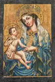 Bohemian School, 15th century, VIRGIN WITH CHILD, Oil on panel