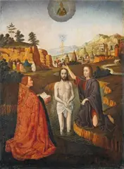 copy after Gerard David, BAPTISM OF CHRIST, Oil on panel