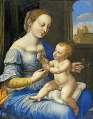 copy after Raffael, MADONNA OF THE PINKS, Oil on copper