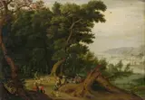 Mattheus Molanus, WOODED LANDSCAPE WITH FIGURAL STAFFAGE, Oil on panel