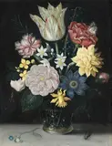 Christoffel van den Berghe, FLOWERS IN A VASE, Oil on copper