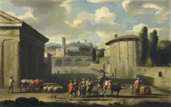 Jan van Huchtenburgh, TWO ROMAN VIEWS, Oil on canvas (relined)
