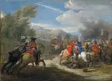 SKIRMISH by circle of Adam Frans van der Meulen, Oil on canvas (relined), sold May 2010