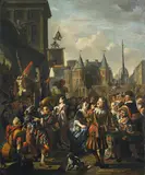 Matthijs Naiveu, THEATRE IN A TOWN, Oil on canvas (relined)