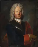 attributed to Antoine Pesne, PORTRAIT OF AN OFFICER, PROBABLY JOHANN QUIRIN VON FORCADE, Oil on canvas (relined)