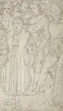 Franz Pforr, FIGURENGRUPPE, Bleistift