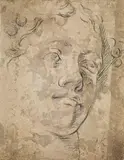 KOPF EINES JUNGEN MANNES by Italian School des 19. Jahrhunderts, Feder in Braun, sold May 2010
