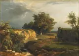 Johann Wilhelm Schirmer, LANDSCAPE WITH SHEPHERD AND SHEEP