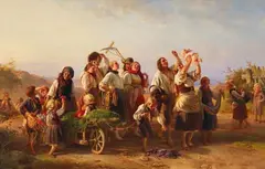 Jakob Becker, HOMECOMING OF THE REAPER, Oil on canvas (relined)