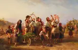 Jakob Becker, HOMECOMING OF THE REAPER, Oil on canvas (relined)