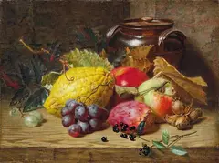 James Sawkins, FRUIT STILL LIFE, Oil on canvas