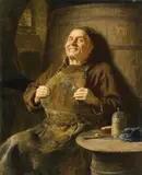 Eduard von Grützner, A MONK AT LUNCH