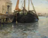Gustav Schönleber, SCHIFF IM HAFEN VOR VENEDIG