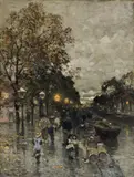 Ludvig Munthe, NÄCHTLICHE GRACHTANSICHT IN AMSTERDAM