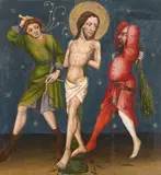 FLAGELLATION by Master of the Wenzel Pane, Tempera on wood, sold May 2010