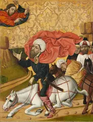 Alpine School, circa 1460, THE CONVERSION OF SAINT PAUL, Oil and tempera on wood (parquetted)