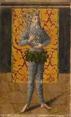 Bavarian School, 1460, SAINT ONUPHRIUS, Oil on conifer wood (parquetted)