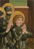Swabian School, circa 1480, THREE MARTYRS OF THE THEBAN LEGION, Oil on panel