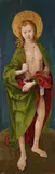 SAINT SEBASTIAN by studio of Meister des Rohrdorfer Altares, Oil and tempera on wood (parquetted), sold May 2010