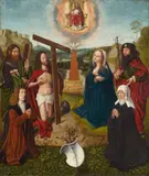Flemish School circa 1500, CHRIST AND THE VIRGIN AS INTERCESSORS, Oil on oakwood