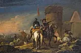 THE DEPARTURE OF THE TROOPERS by circle of Michelangelo Cerquozzi, Oil on canvas, sold Mar 2010