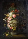 Flemish School 18th century, FLOWER STILL LIFE, Oil on canvas