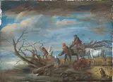 WOOD COLLECTORS by Netherlandish School 17th & 18th century, Gouache on paper, sold Mar 2010