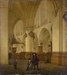 Isaac van Nickelen, CHURCH INTERIOR (SINT BAVO IN HAARLEM), Oil on canvas (relined)
