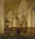 Isaac van Nickelen, CHURCH INTERIOR (SINT BAVO IN HAARLEM), Oil on canvas (relined)