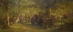 Anton Burger, WÄLDCHENSTAG, Oil on canvas