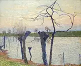 Max Clarenbach, RIVER LANDSCAPE WITH WILLOW